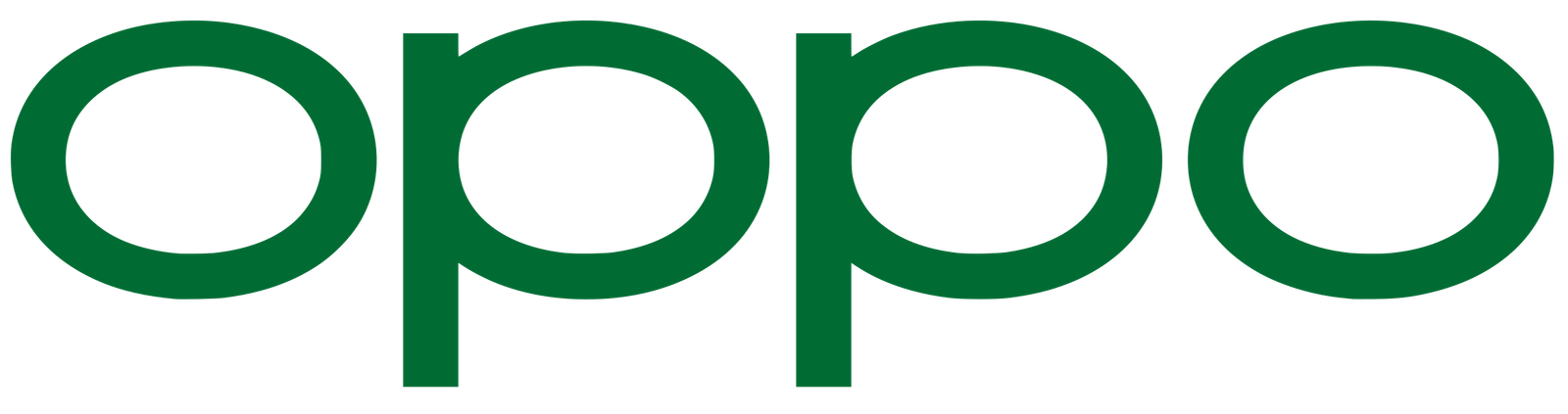 OPPO green logo on white background