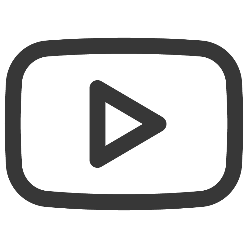 YouTube play button outline icon