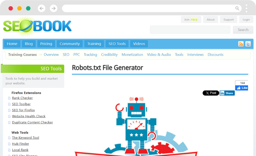 Robots.txt Generator by SEOBook